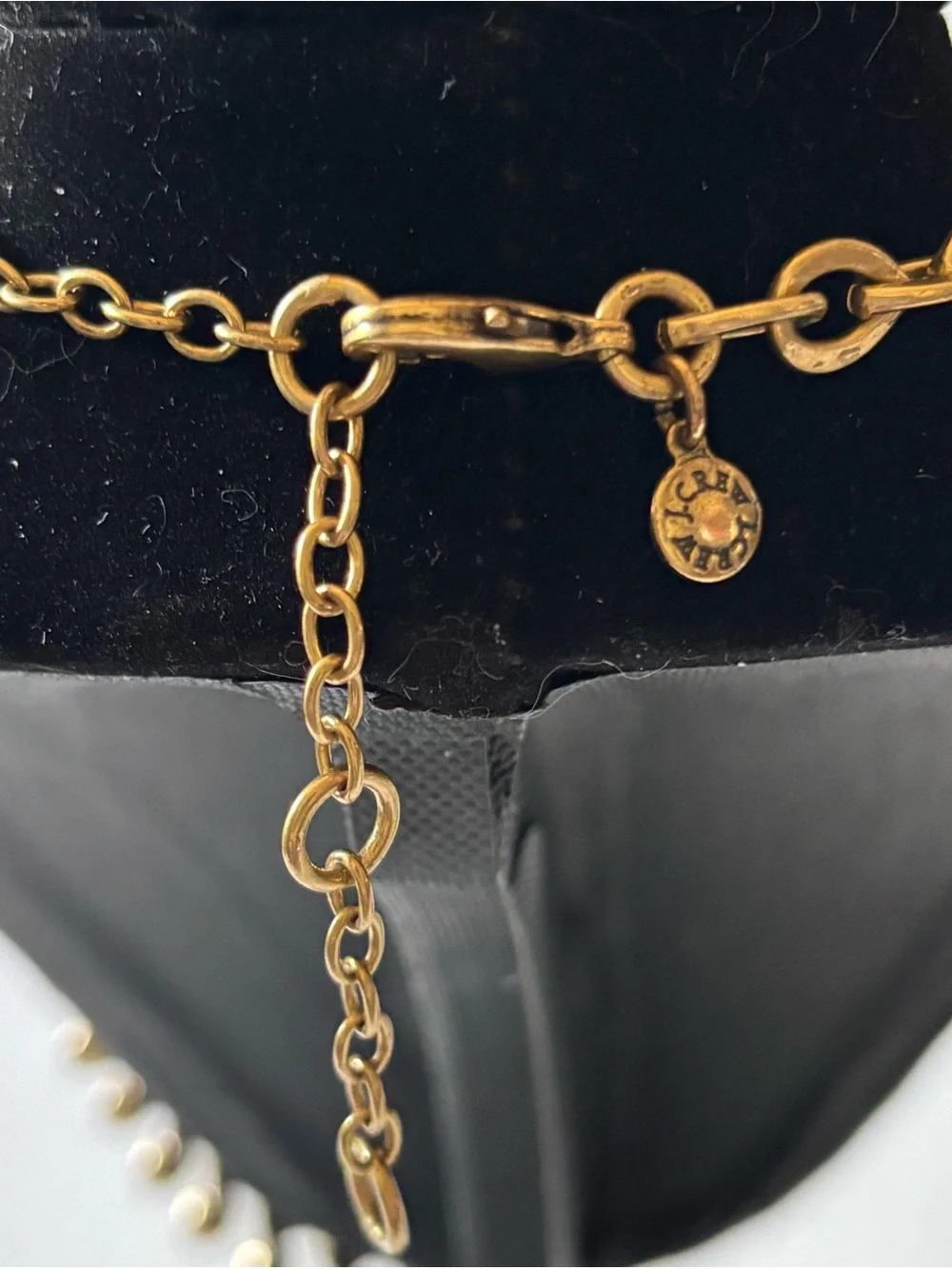 J.Crew Factory Gold & Crystal Statement Necklace Metallic Gold 18” + Extender